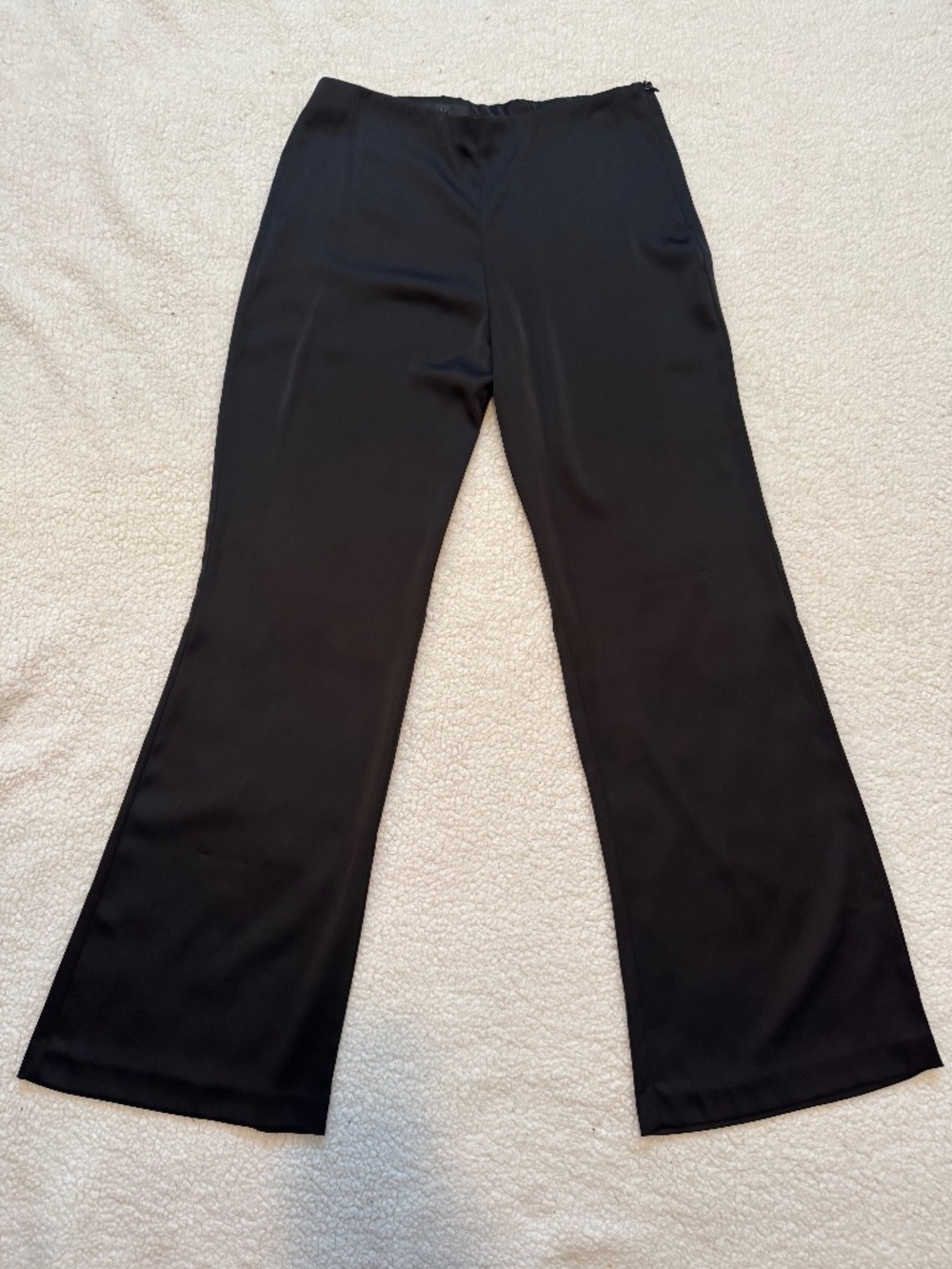 Zara black satin flare pants